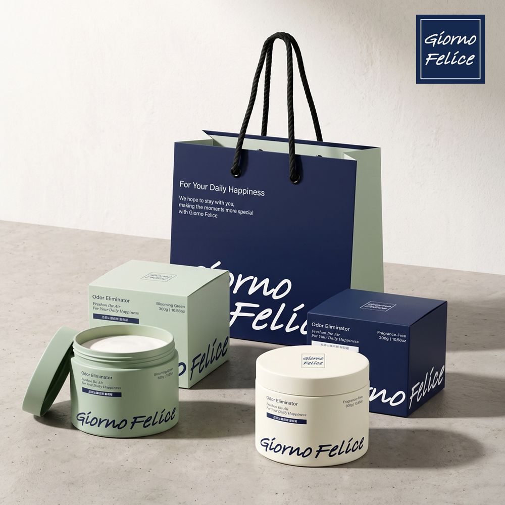 GIORNO FELICE [Including Gift Shopping Bag] Solid Odor Eliminator 300g Plant-Based Natural Deodorizer _ Made in Korea